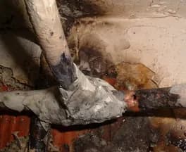 Water damage on the pipe